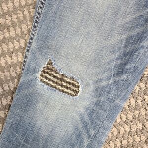 WHBM Blue Distressed Women's Jeans 10 High Rise Straight‎ Everyday Soft